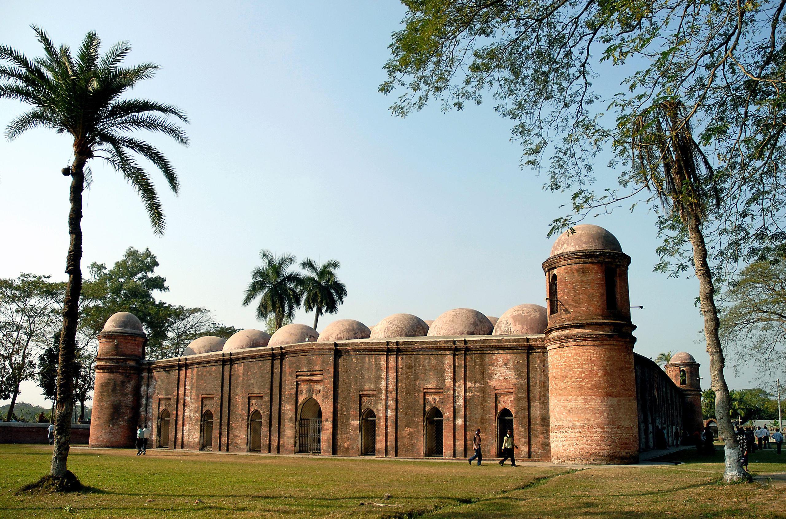 A mosque with many domes