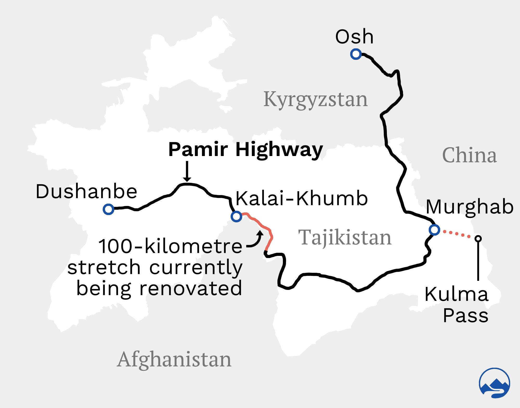 Pamir highway map