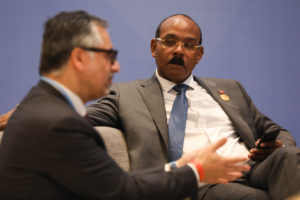 <p>Prime minister of Antigua and Barbuda Gaston Browne told reporters on the sidelines of COP27 that finance for loss and damage should come from wealthy states and taxes on fossil fuel firms (Image: <a href="https://www.flickr.com/photos/unfccc/">UN Climate Change</a> / <a href="https://www.flickr.com/photos/unfccc/52484863649/in/photolist-2nXUDqe">Flickr</a>, <a href="https://creativecommons.org/licenses/by-nc-sa/2.0/">CC BY-NC-SA 2.0</a>)</p>