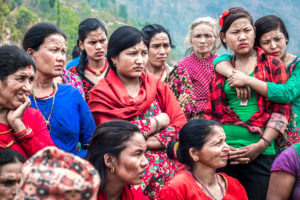 <p>A community meeting discusses water resource management and other issues in Kavrepalanchok, Nepal. The country is highly vulnerable to climate change-induced disasters, despite having contributed little to global greenhouse gas emissions. (Image: Alamy)</p>