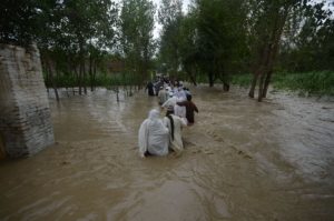 <p>Flooding near Peshawar in August 2022. Aisha Khan, chief executive of the Mountain and Glacier Protection Organisation and Civil Society Coalition for Climate Change, describes the floods as an “intergenerational loss”. (Image: Rana Sajid Hussain / Alamy)</p>
