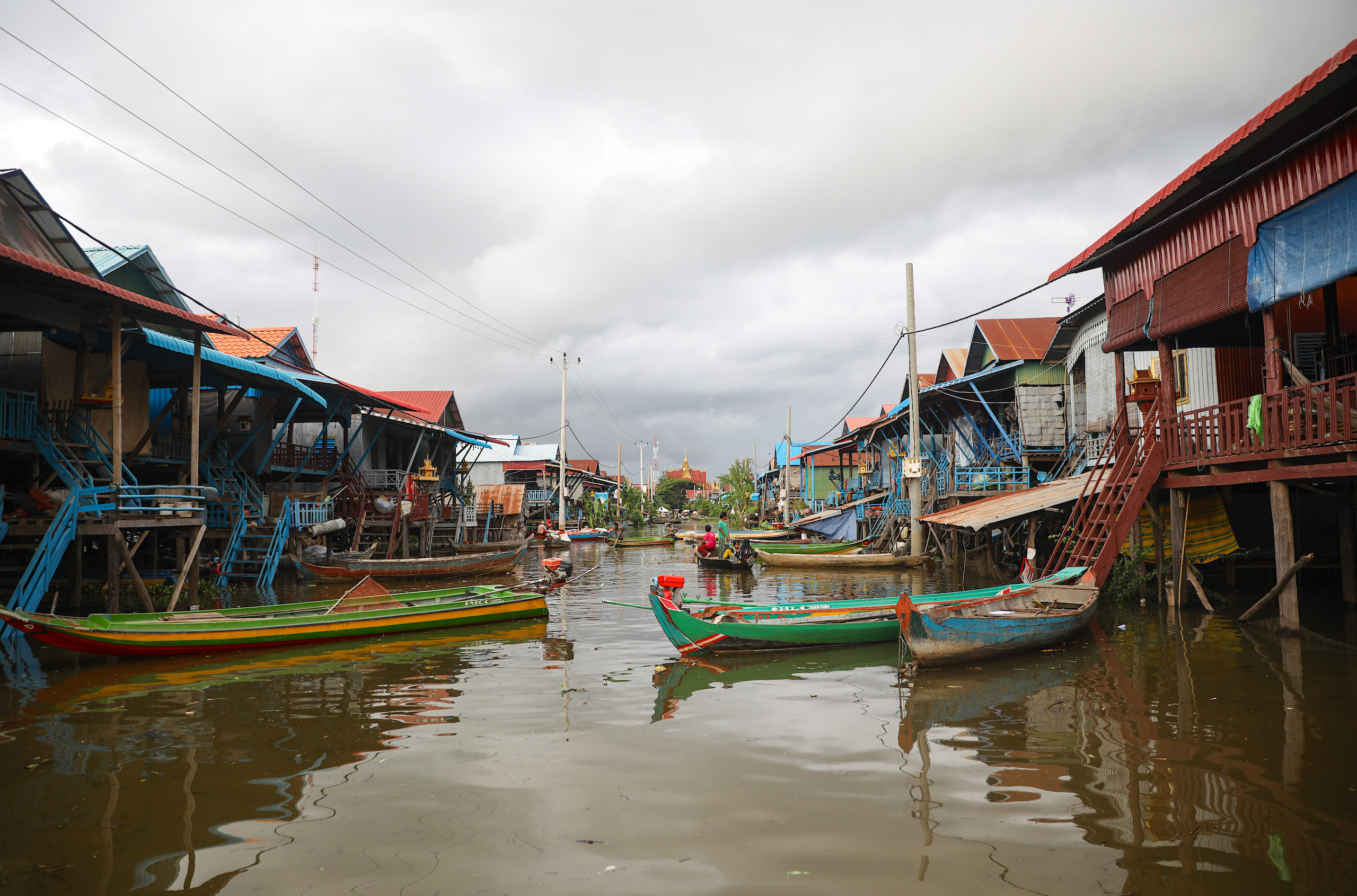 Kampong Phluk, a floating village on Cambodia’s Tonle Sap Lake 
