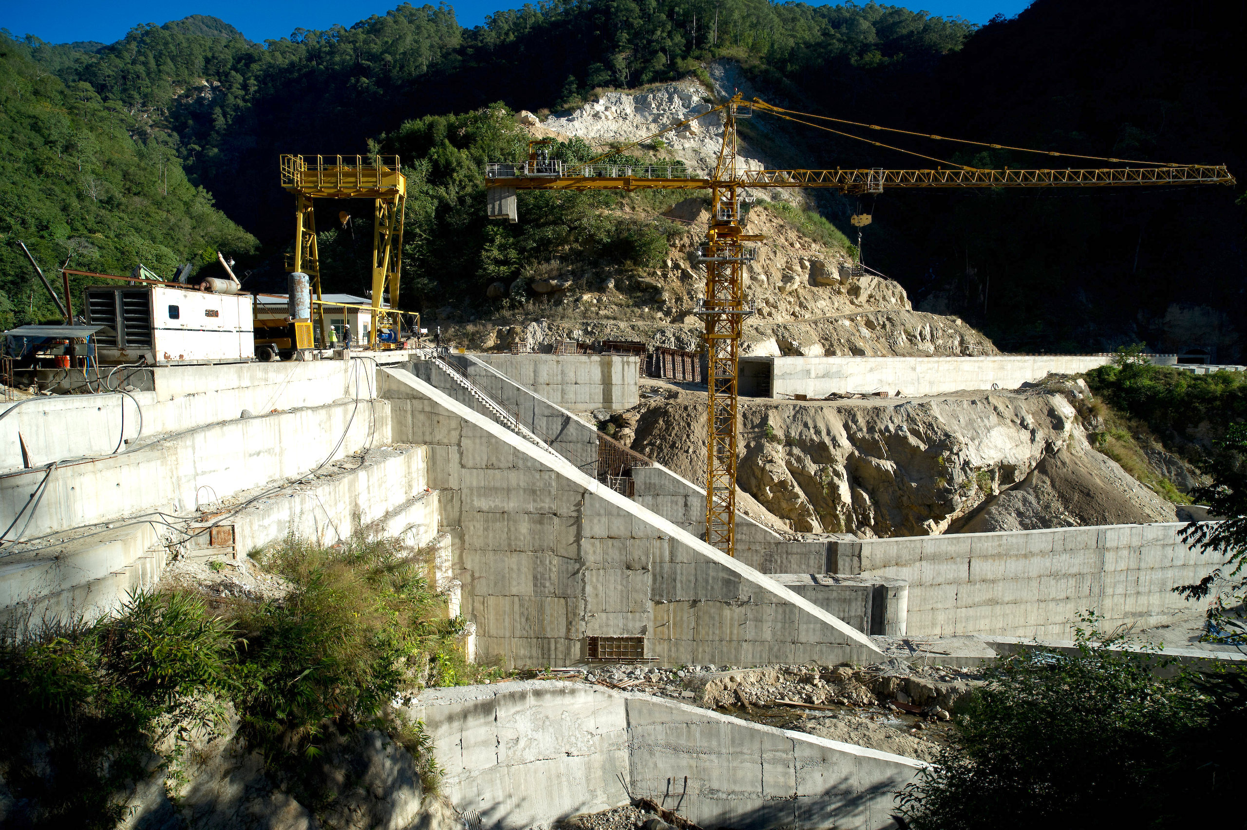 Construction of the Dagachhu Hydropower Plant in Bhutan