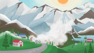 Avalanches in the Himalayas illustration