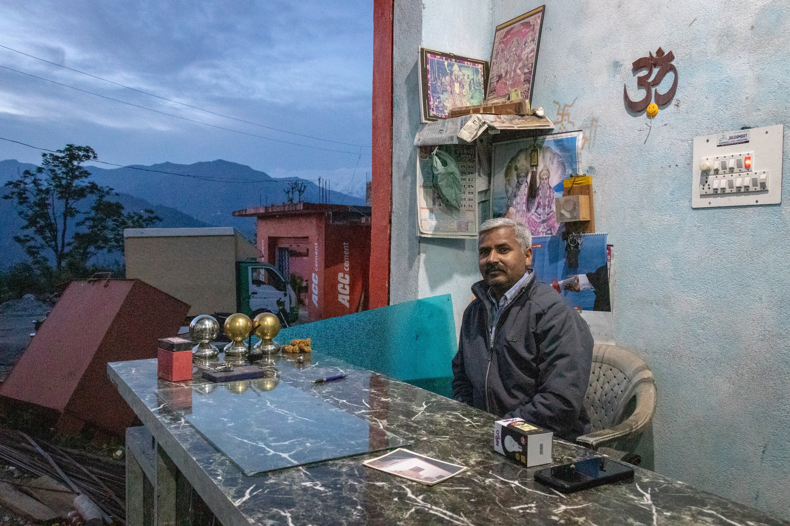 Kartar Nath, 42, fears the loss of the network of clients he has built over the years in Salal village if he has to move due to lithium exploration and mining. (Image : Ashish Kumar Kataria)