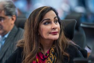 Woman (Sherry Rehman) looking to the right